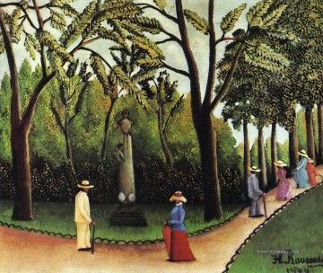  garden Kunst - Das Denkmal für Chopin in den luxuriösen Gärten 1909 Henri Rousseau Post Impressionism Naive Primitivism
